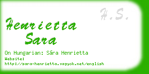 henrietta sara business card